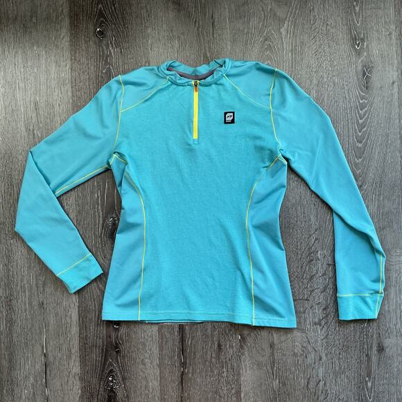 Orage Blue Yellow Quarter Zip Women's Small Ski Winter Athletic Shirt - Picture 1 of 10